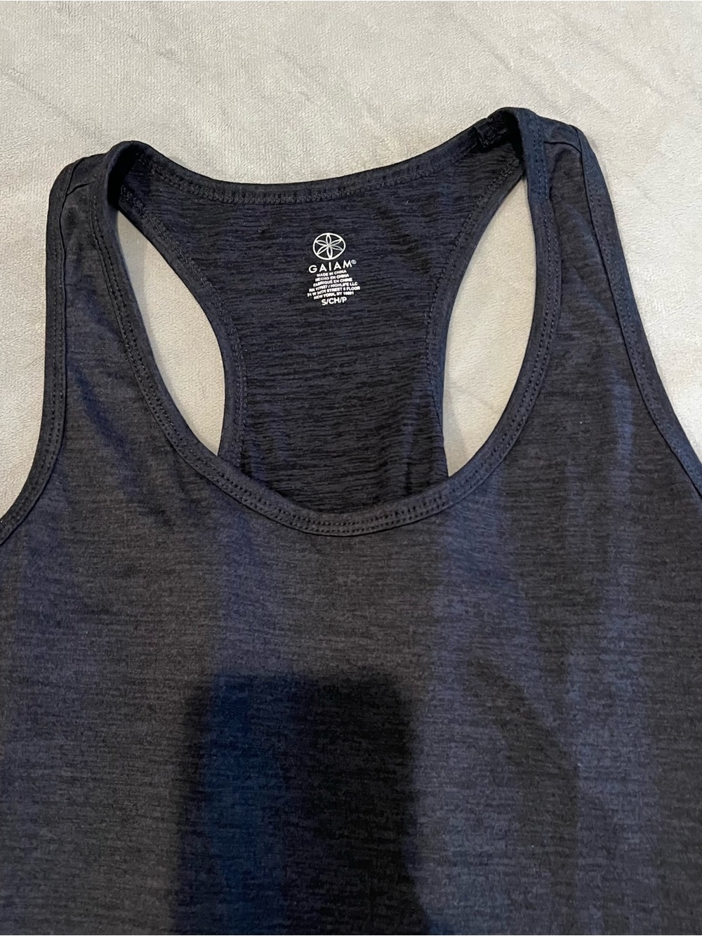 GAIAM Dark Heather Black Racerback Active Tank